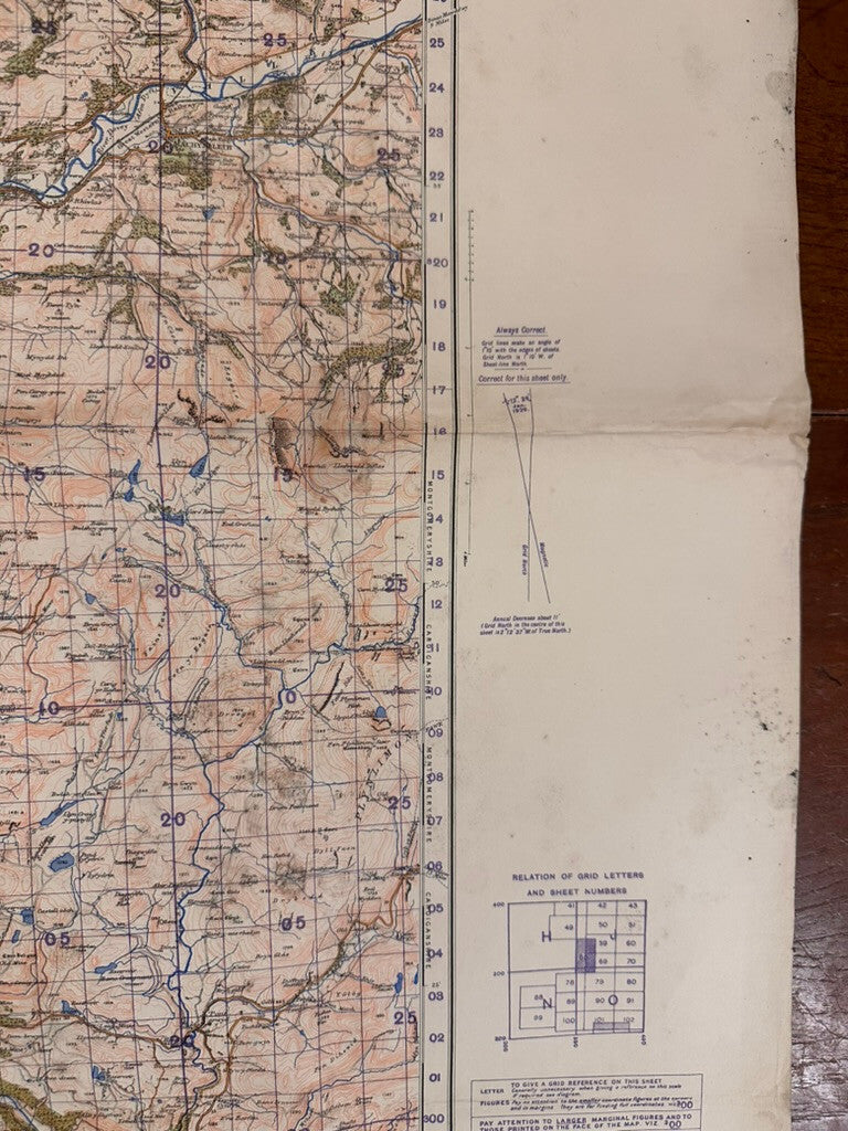 Original WW2 British Army GSGS OS Map of Great Britain - Barmouth & Aberystwtrh - The Militaria Shop