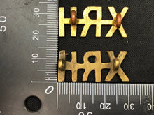 Load image into Gallery viewer, Original WW1 British Army Brass Shoulder Titles - 10th Royal Hussars XRH - The Militaria Shop