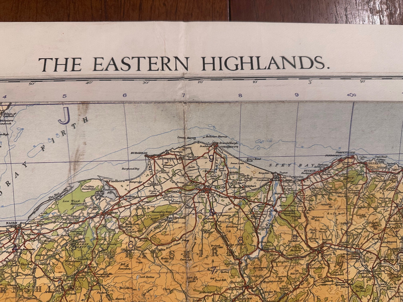 Original WW2 British Army RAF Navy Base Map of Scotland - The Eastern Highlands - The Militaria Shop