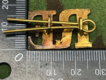 Load image into Gallery viewer, Original WW2 British Army Brass Shoulder Title - RE - Royal Engineers - The Militaria Shop