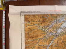 Load image into Gallery viewer, Original WW2 British Army RAF Navy Base Map of Scotland - The Eastern Highlands - The Militaria Shop