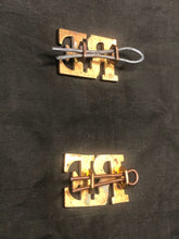 Load image into Gallery viewer, Original WW1 WW2 British Army Royal Engineers Brass Shoulder Title Pair - The Militaria Shop