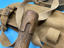 Load image into Gallery viewer, Original WW2 British Army Canvas Handle, Carrier & 1944 Dated Helve with Strap - The Militaria Shop