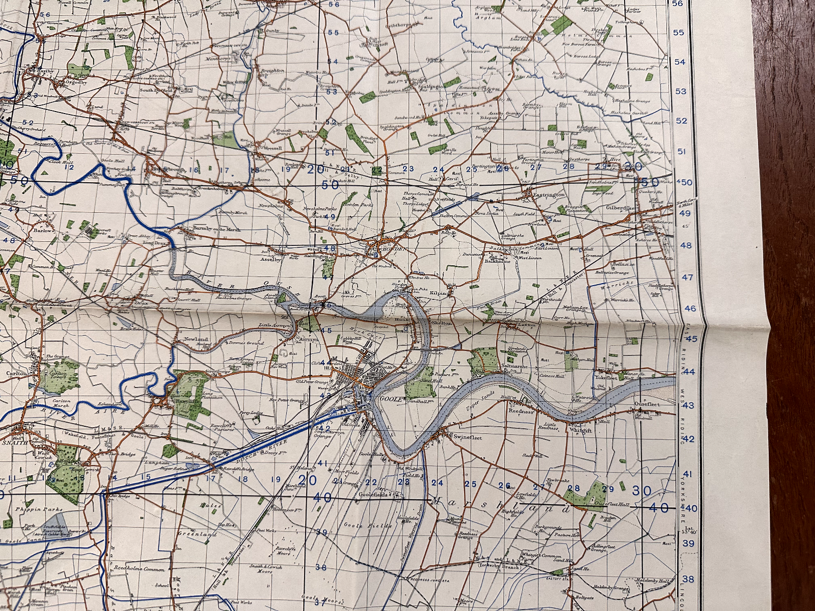 Original WW2 British Army GSGS OS Map of Great Britain - Goole & Pontefract - The Militaria Shop