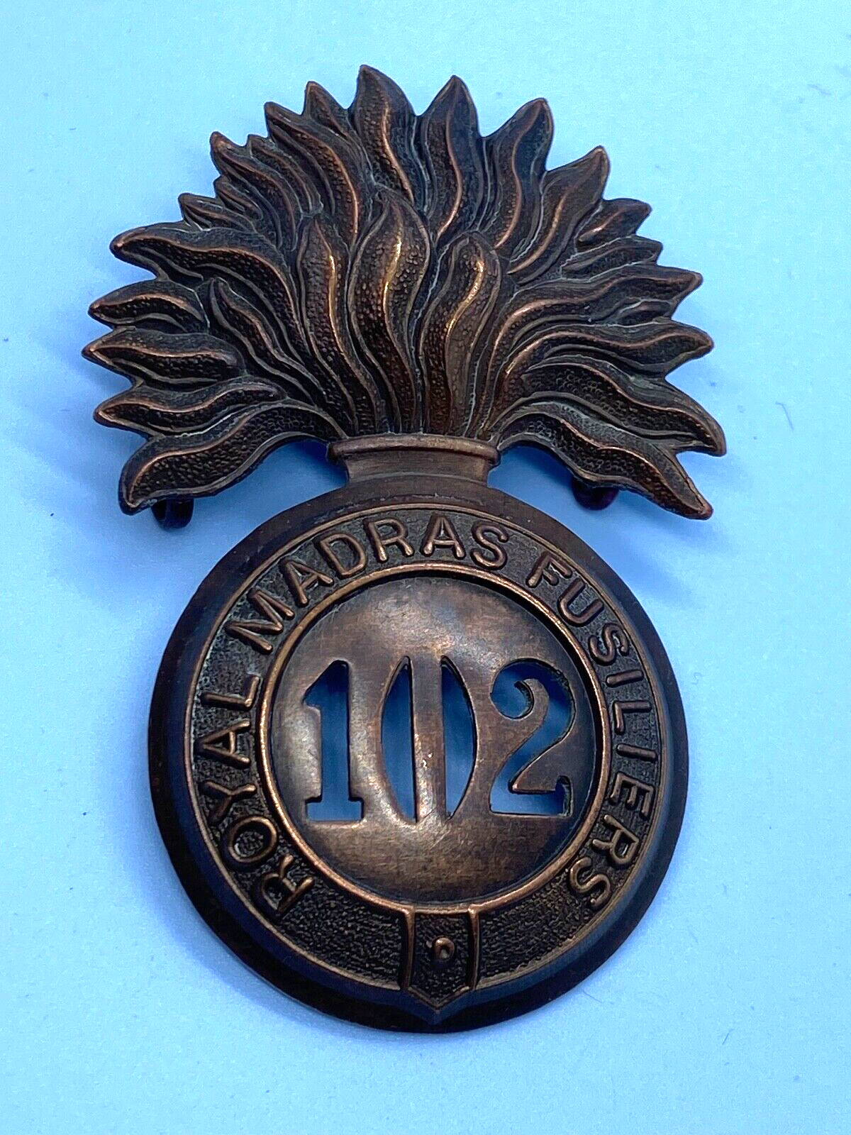 Original British Indian Army 102nd Battalion - Royal Madras Fusiliers Badge - The Militaria Shop