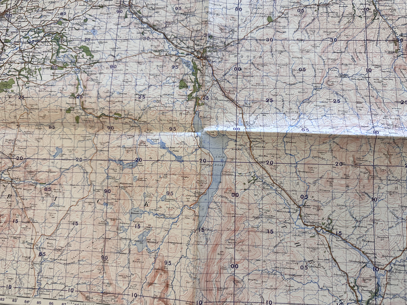 Original WW2 British Army GSGS OS Map of Scotland - Loch Doon - The Militaria Shop