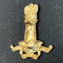 Load image into Gallery viewer, Genuine WW2 British Army Brass Cap Badge - 11th Hussars - The Militaria Shop