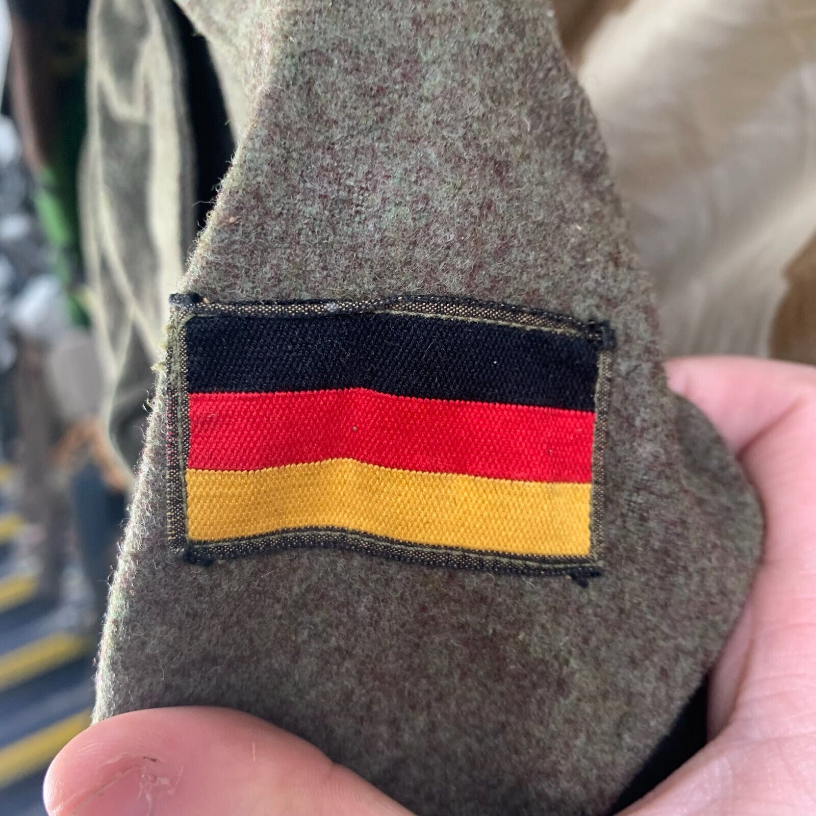 West German Field Jacket Green Wool Shirt Military Uniform Germany - 35" Chest - The Militaria Shop