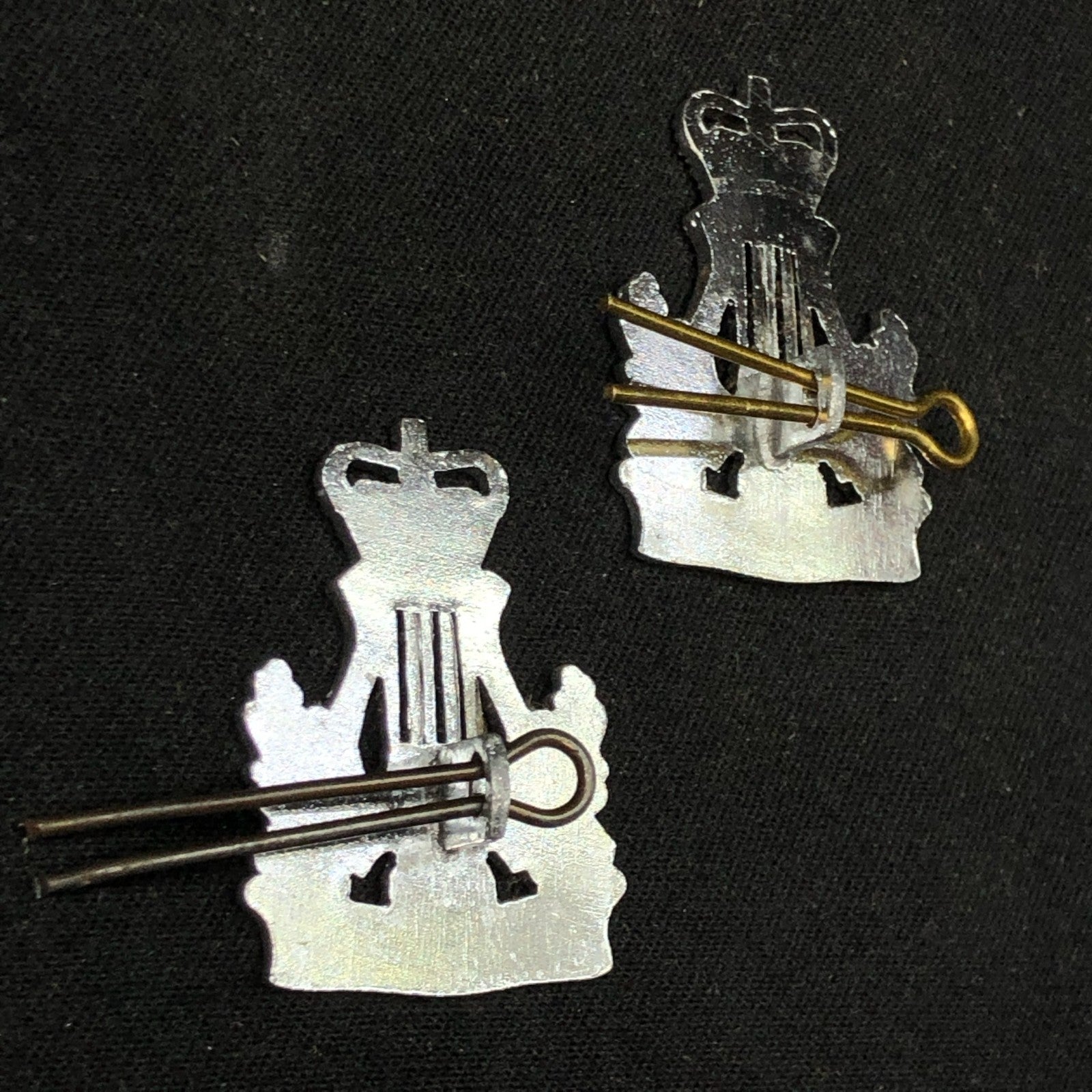 Original British Collar Badge Pair - The Army Junior School Of Music - The Militaria Shop