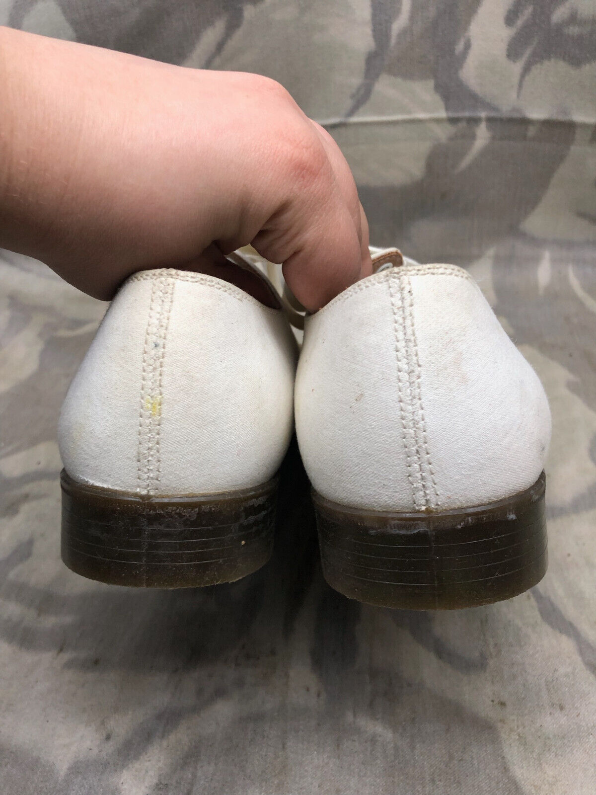 Genuine British Army Women's White Summer Shoes - WW2 Pattern - Size UK 6 M - The Militaria Shop