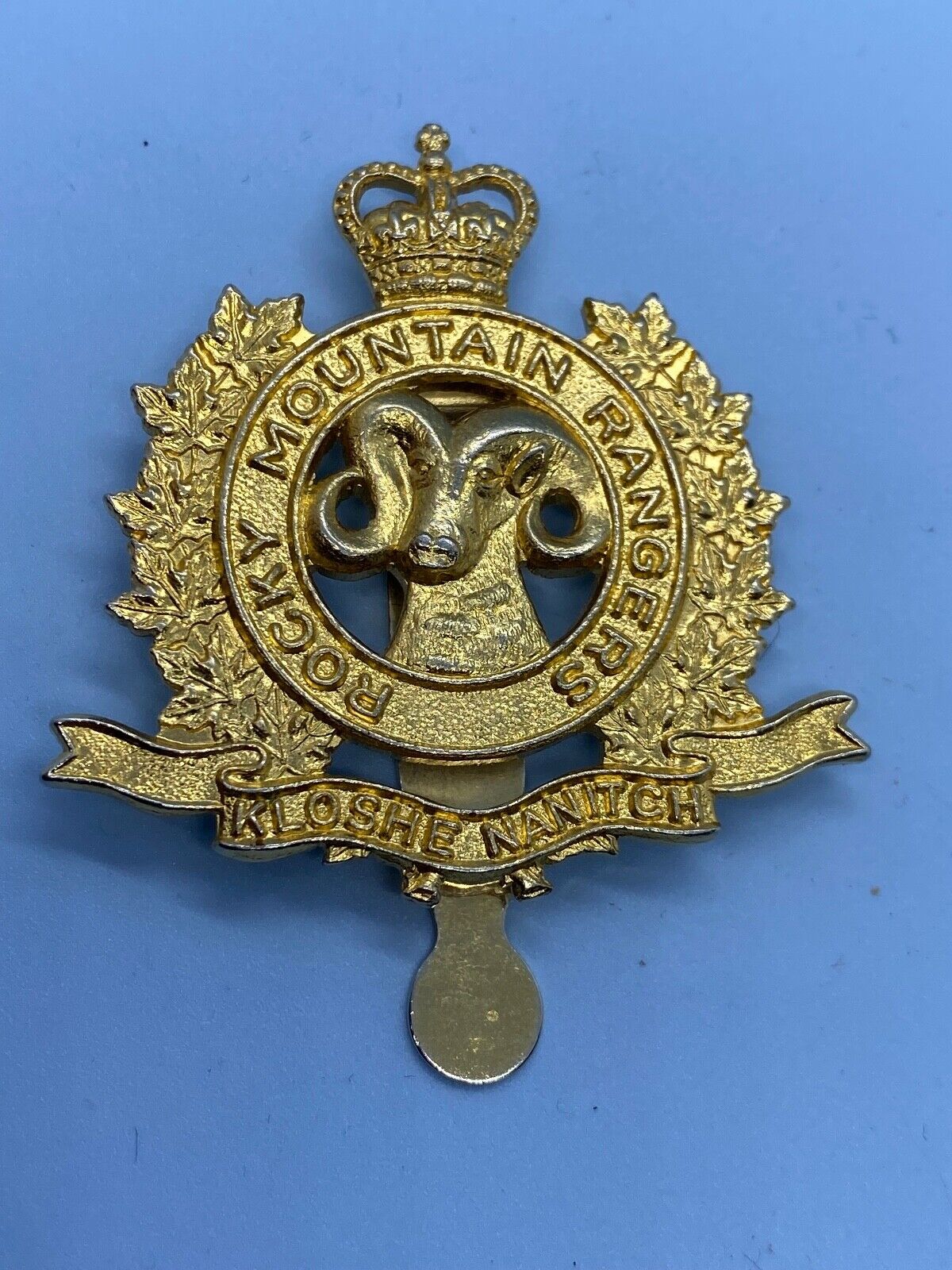 Original Canadian Army The Rocky Mountain Rangers Regiment Cap Badge - The Militaria Shop