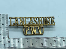 Load image into Gallery viewer, Original WW1 British Army Lancashire Prince of Wales Volunteer Shoulder Titles - The Militaria Shop