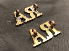 Load image into Gallery viewer, Original WW1 British Army Brass Shoulder Titles - Royal Artillery RA - The Militaria Shop