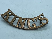Lade das Bild in den Galerie-Viewer, Original WW1 British Army King's Regiment Shoulder Title - The Militaria Shop
