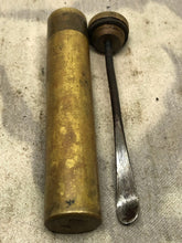 Load image into Gallery viewer, Original WW1 British Army SMLE Enfield Brass Oil Bottle - EFD Marked - The Militaria Shop