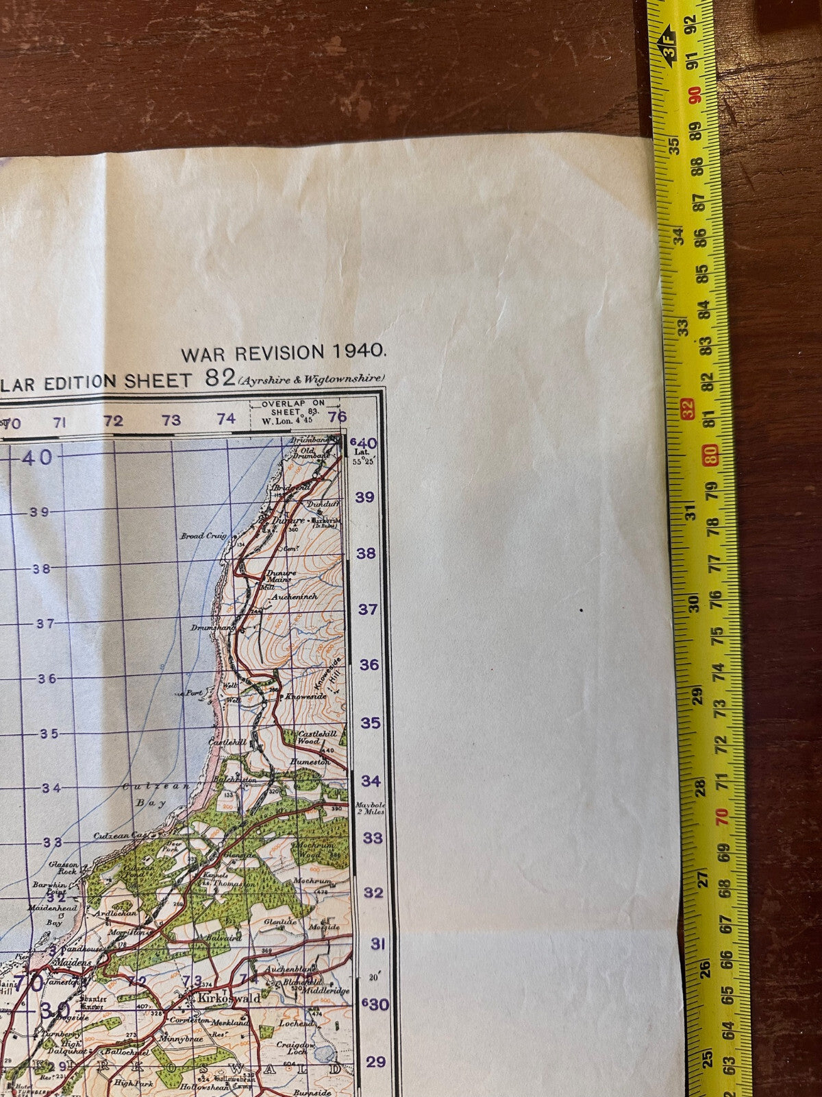 Original WW2 British Army GSGS Map of Scotland - Auksa Craig & Girvan - The Militaria Shop