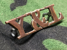 Load image into Gallery viewer, Original WW2 British Army Brass Shoulder Title - Y&L York and Lancaster Regiment - The Militaria Shop