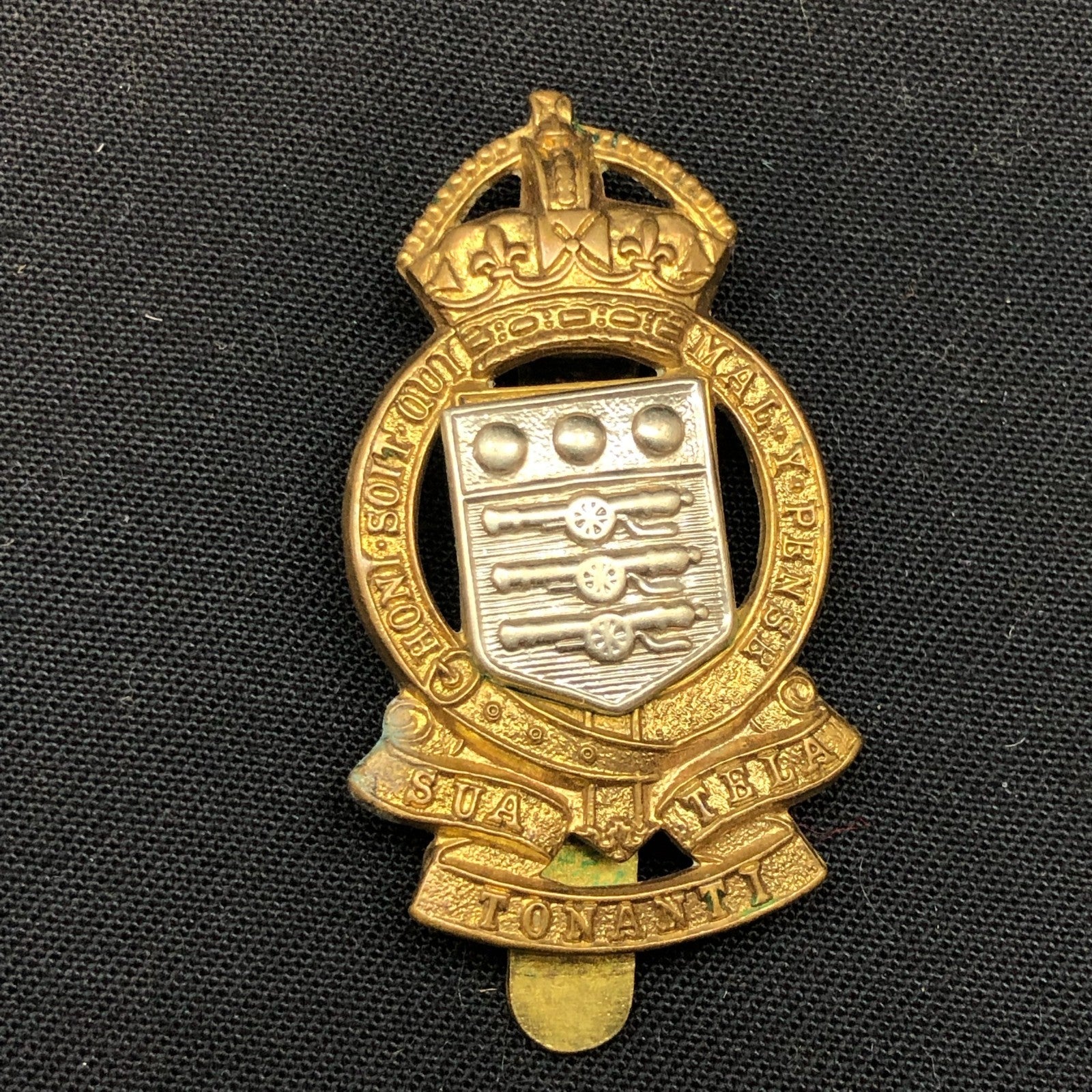 Genuine WW2 British Army Brass Cap Badge - Royal Army Ordnance Corps - The Militaria Shop