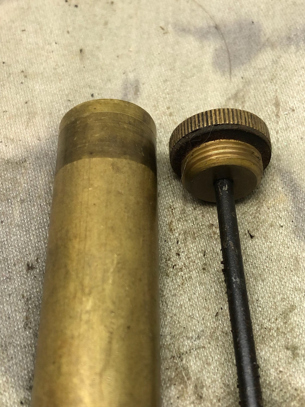 Original WW1 British Army SMLE Enfield Brass Oil Bottle - EFD Marked - The Militaria Shop