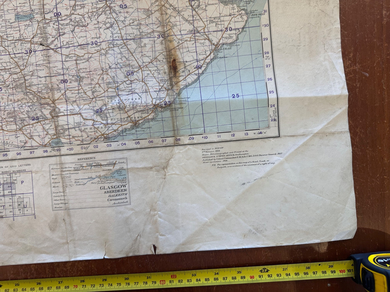 Original WW2 British Army GSGS Map of Scotland - Dundee & St Andrews - The Militaria Shop