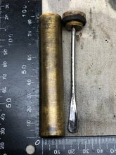Load image into Gallery viewer, Original WW1 British Army SMLE Enfield Brass Oil Bottle - P-H Maker Marked - The Militaria Shop