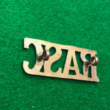 Load image into Gallery viewer, Original WW2 British Army Brass Shoulder Title - RASC Royal Army Service Corps - The Militaria Shop