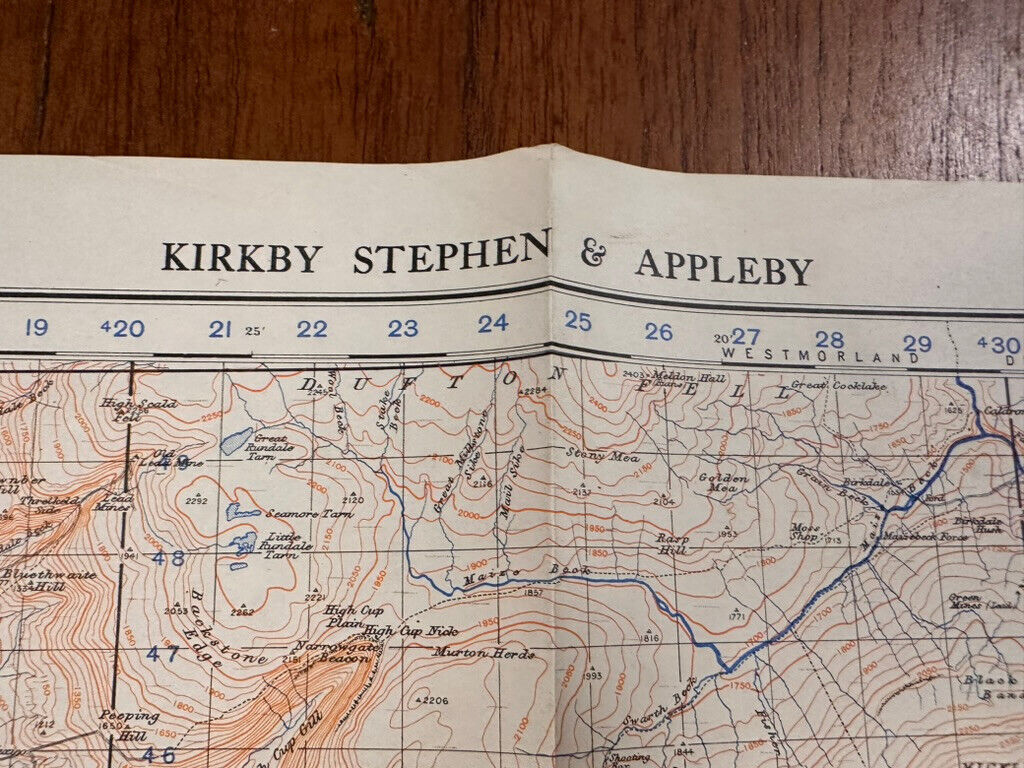 Original WW2 British Army GSGS OS Map of England - Kirkby Stephen & Appleby - The Militaria Shop