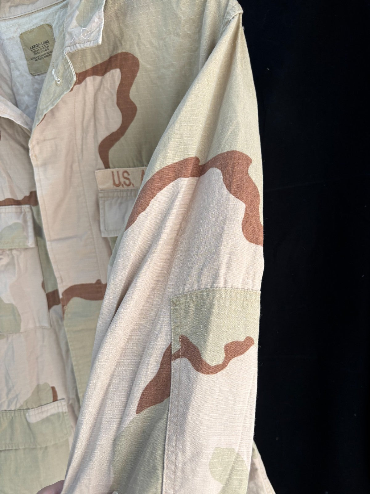 Gulf War US Army DCU Camouflaged Combat Field Coat/Jacket - Large/ Long - The Militaria Shop