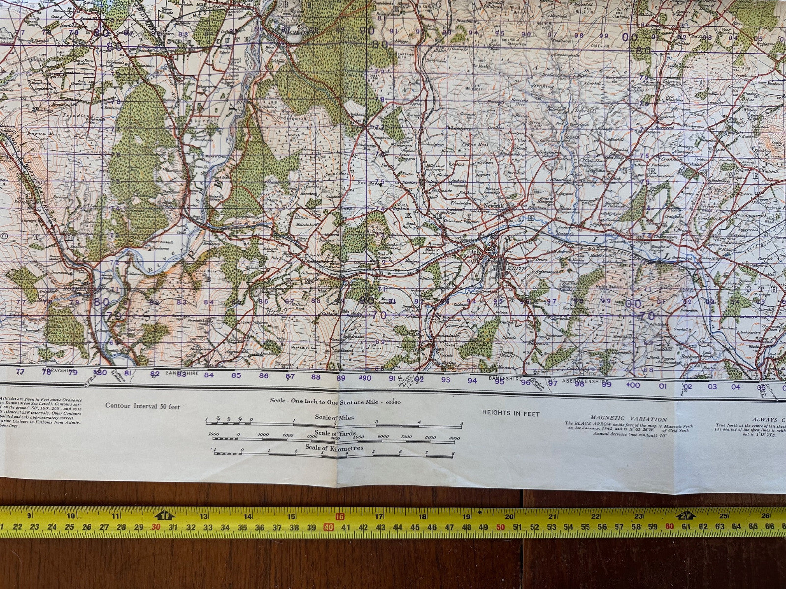 Original WW2 British Army GSGS Map of Scotland - Elgin & Keith - The Militaria Shop