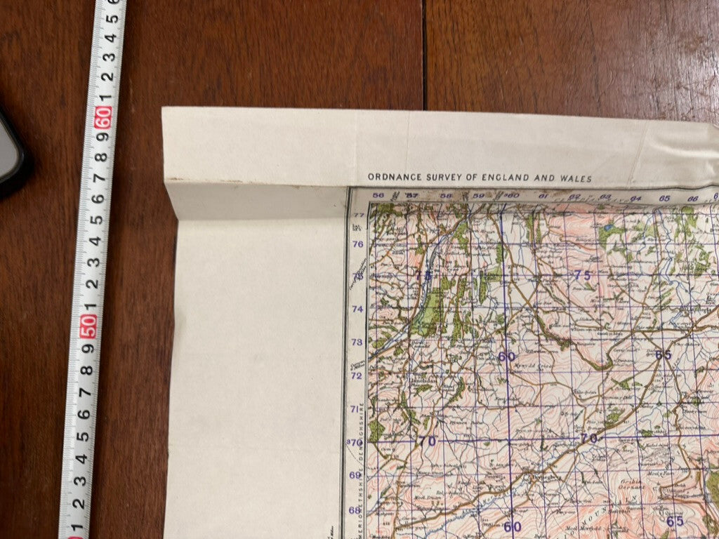 Original WW2 British Army GSGS OS Map of Great Britain - Wrexham & Oswestry - The Militaria Shop