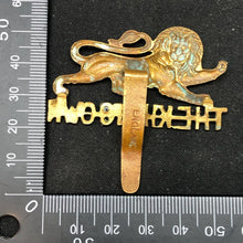 Charger l'image dans la galerie, Genuine WW2 British Army Brass Cap Badge - King's Own Royal Regiment (Lancaster) - The Militaria Shop