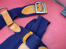 Load image into Gallery viewer, WW2 British Army Hussars Blue Canvas and Leather Belt with WM Fittings. 34 inch. - The Militaria Shop