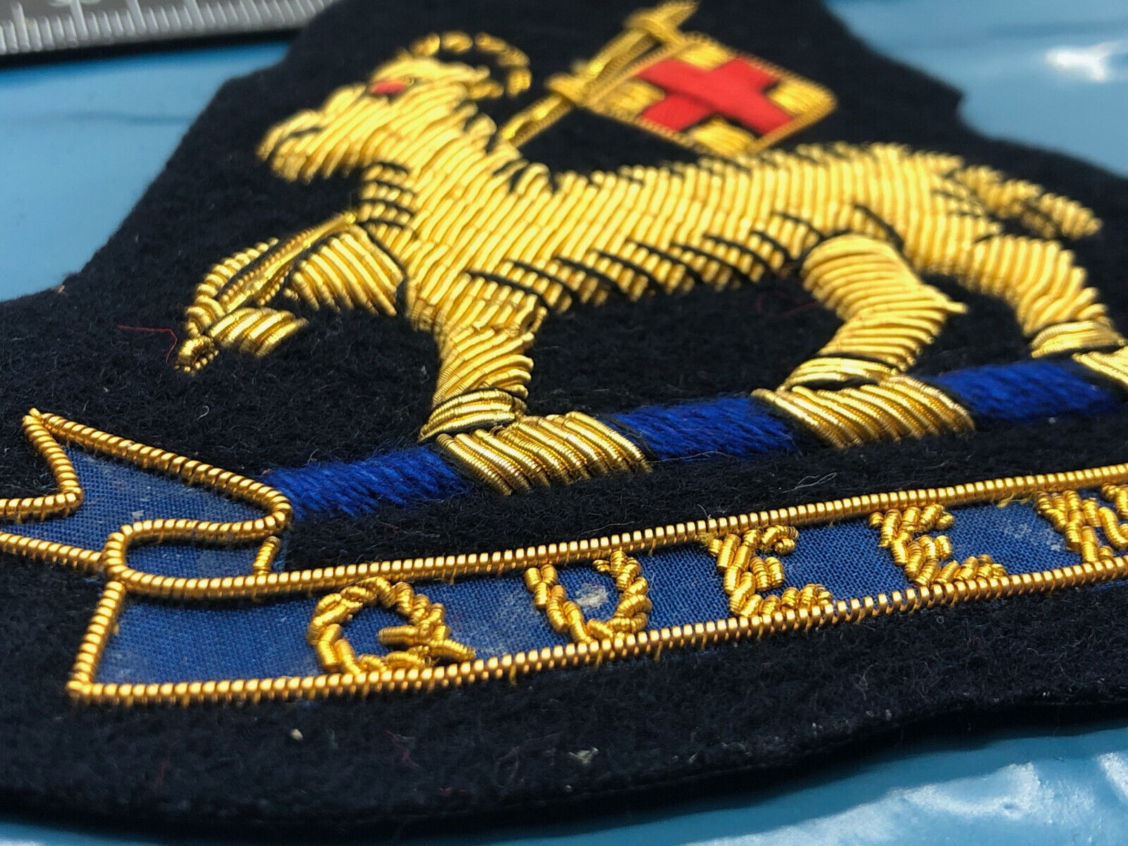 British Army Bullion Embroidered Blazer Badge - Queen's West Surrey Royal Reg - The Militaria Shop