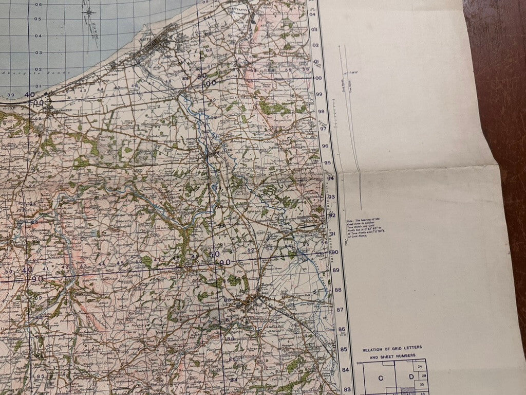 Original WW2 British Army GSGS OS Map of Great Britain - Llandudno & Denbigh - The Militaria Shop