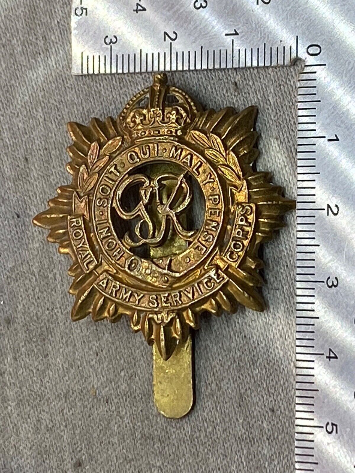 Original Ww2 British Army - Royal Army Service Corps Cap Badge 