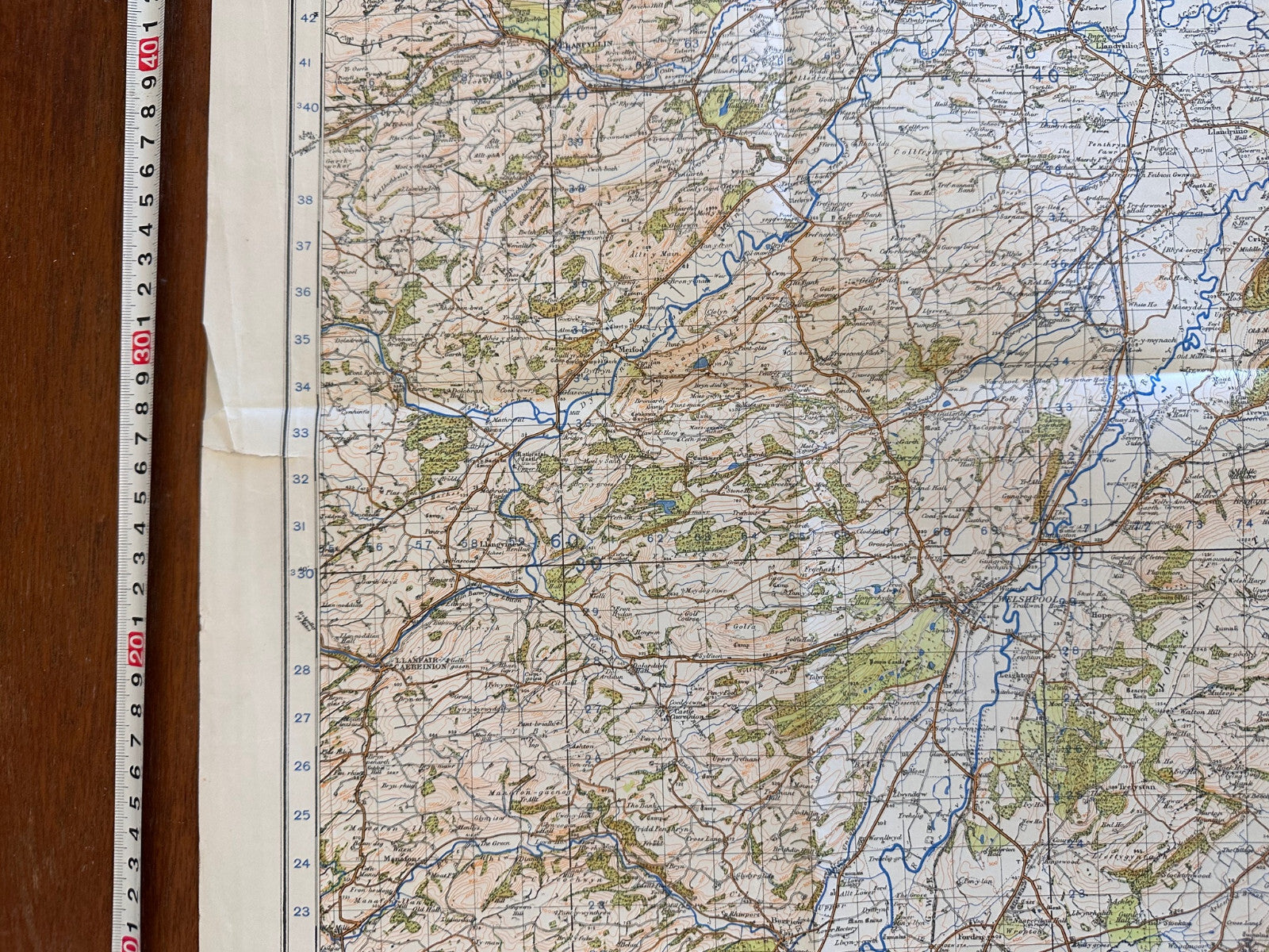 Original WW2 British Army GSGS OS Map Great Britain - Shrewsbury & Welshpool - The Militaria Shop