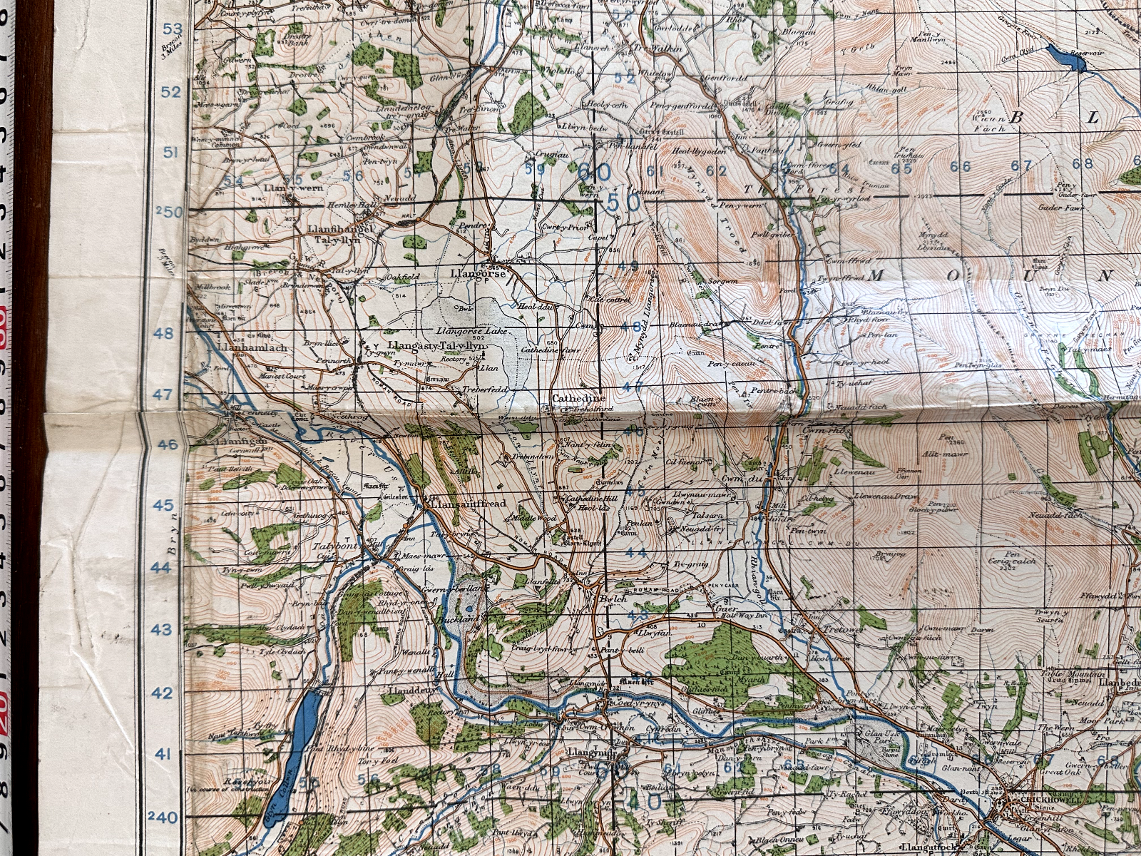 Original WW2 British Army OS Map of Great Britain - Abergavenny - The Militaria Shop