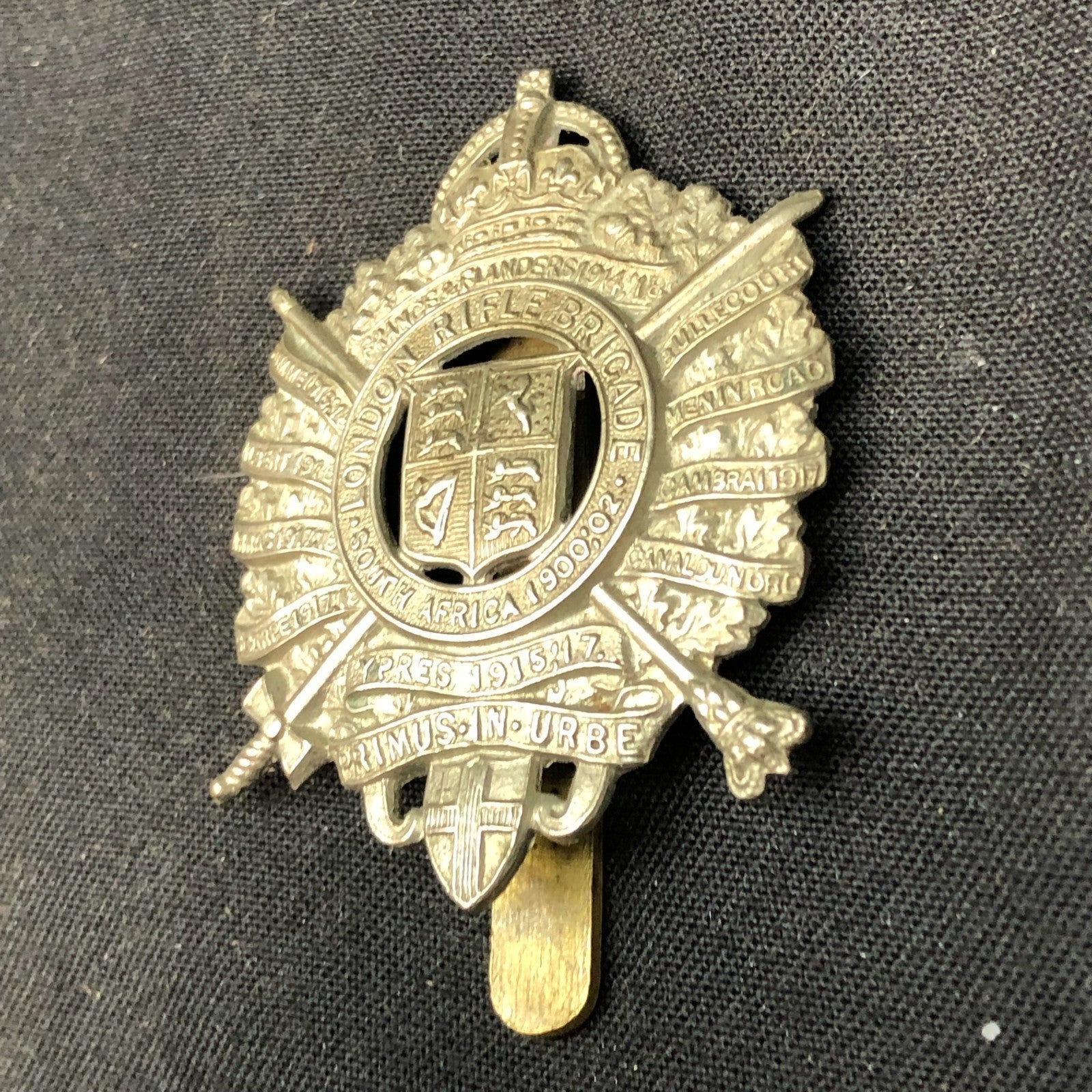 Original WW1 British Army Cap Badge - London Rifle Brigade - The Militaria Shop