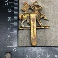 Load image into Gallery viewer, Original British Army Queen's Royal Regiment (West Surrey) Cap Badge - The Militaria Shop