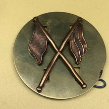 Load image into Gallery viewer, Original WW2 British Army Brass Signallers Flag Sleeve Badge - The Militaria Shop