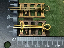 Load image into Gallery viewer, Original WW2 British Royal Navy Brass Shoulder Titles - RM Royal Marines - The Militaria Shop