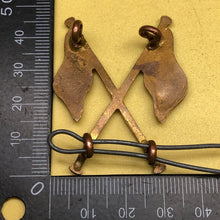 Load image into Gallery viewer, Original WW2 British Army Brass Signallers Flag Sleeve Badge - The Militaria Shop