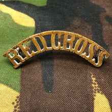Load image into Gallery viewer, Original WW1 British Army Red Cross Shoulder Title - The Militaria Shop
