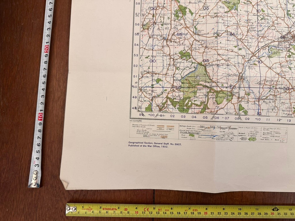 Original WW2 British Army GSGS OS Map of Great Britain - Stoke on Trent - The Militaria Shop