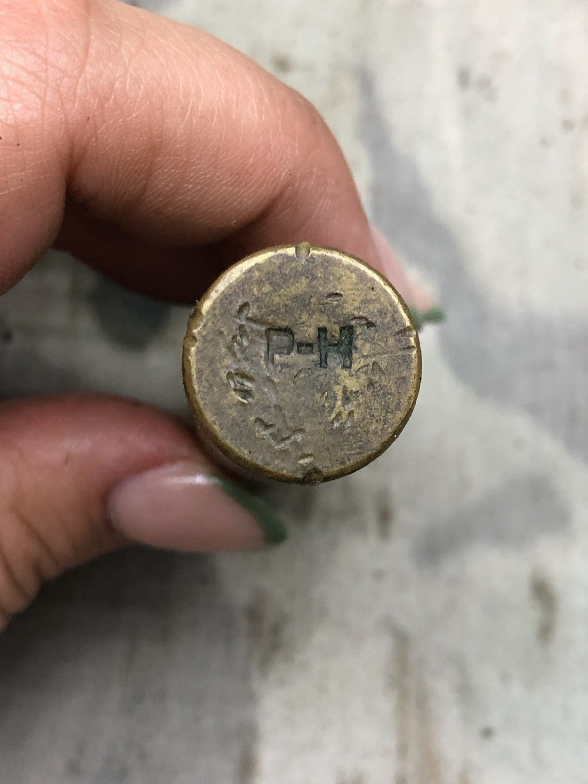 Original WW1 British Army SMLE Enfield Brass Oil Bottle - P-H Maker Marked - The Militaria Shop