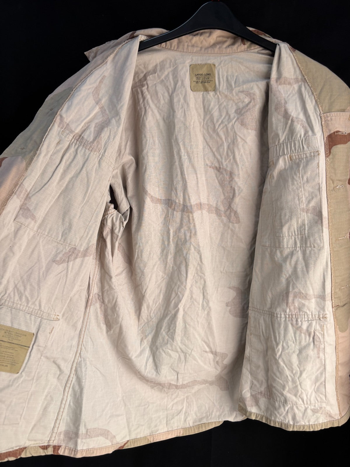 Gulf War US Army DCU Camouflaged Combat Field Coat/Jacket - Large/ Long - The Militaria Shop