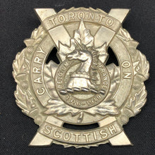 Load image into Gallery viewer, Original WW1/WW2 Canadian Army Cap Badge - Toronto Scottish Regiment - The Militaria Shop