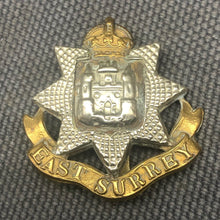 Load image into Gallery viewer, Original WW2 British Army Cap Badge - East Surrey Regiment - The Militaria Shop