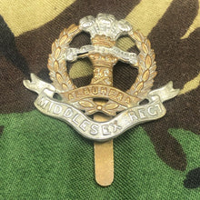Load image into Gallery viewer, Original WW2 British Army Cap Badge - Middlesex Regiment - The Militaria Shop