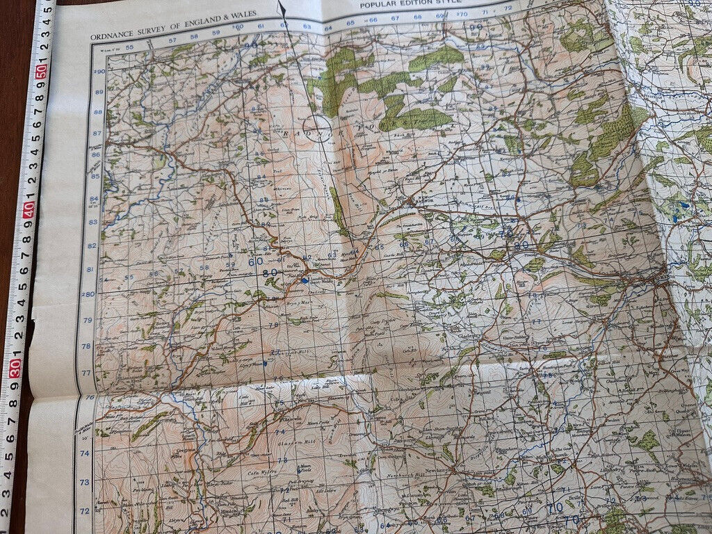 Original WW2 British Army OS Map of Great Britain - Kington - The Militaria Shop